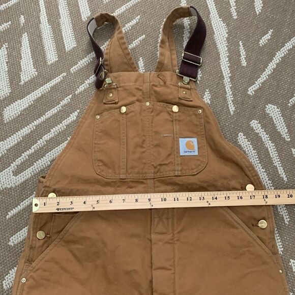 Carhartt Vintage Quilted Lined Chore Workwear Overalls R02 BRN Made In USA 36x30 - Picture 16 of 17